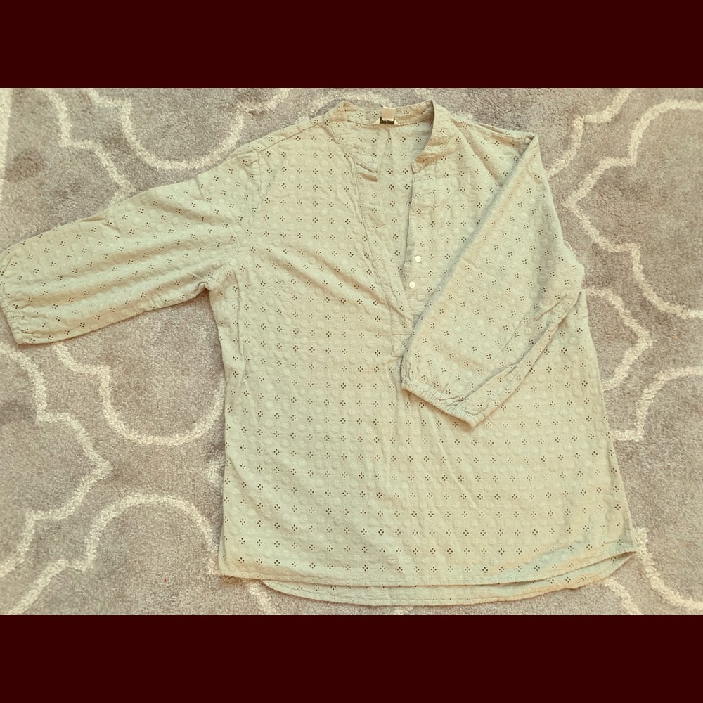 LL Bean Light Green Eyelet Shirt